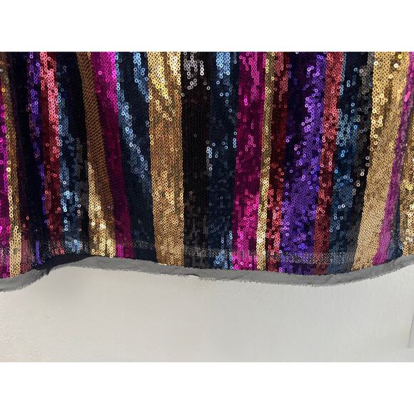 NWT Rachel Roy Sequin Striped Mini Dress Size 22W Y2K Party Cocktail Rainbow - Picture 9 of 16